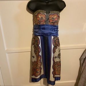 Nicole Miller Collection Strapless Silk Dress 6P